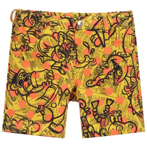 Moschino Малыши-Yellow Cotton Jersey Shorts | Childrensalon Outlet