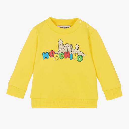 Moschino Baby-Yellow Cotton Sandcastle Sweatshirt | Childrensalon Outlet
