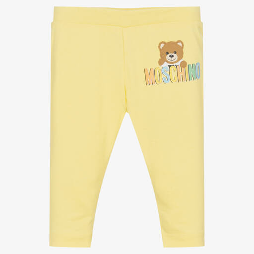 Moschino Baby-ليغنغز قطن جيرسي لون أصفر للأطفال | Childrensalon Outlet