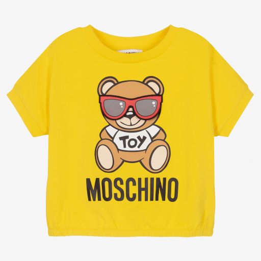 Moschino Kid-Teen-Yellow Sunglasses Bear T-Shirt | Childrensalon Outlet