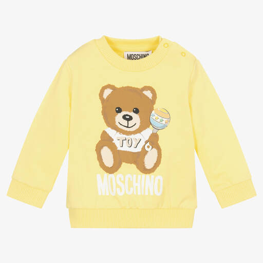 Moschino Baby-سويتشيرت قطن لون أصفر للأطفال | Childrensalon Outlet