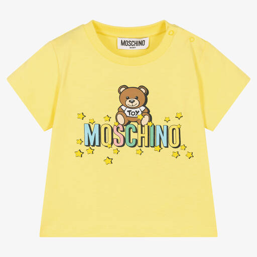 Moschino Baby-تيشيرت قطن عضوي لون أصفر للأطفال | Childrensalon Outlet