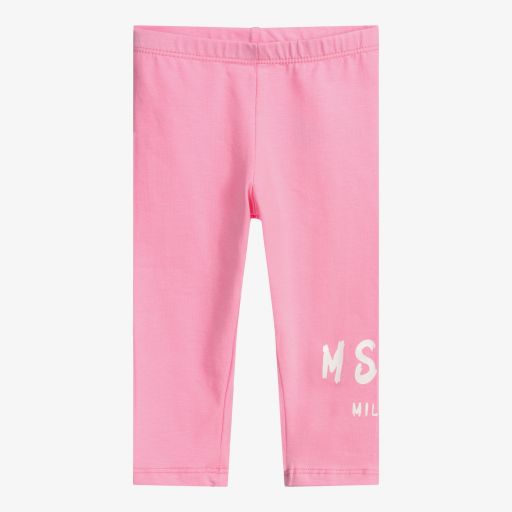MSGM-Baby Girls Pink Logo Leggings | Childrensalon Outlet