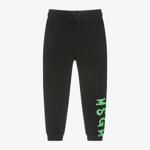 MSGM-جوغرز قطن لون أسود وأخضر | Childrensalon Outlet