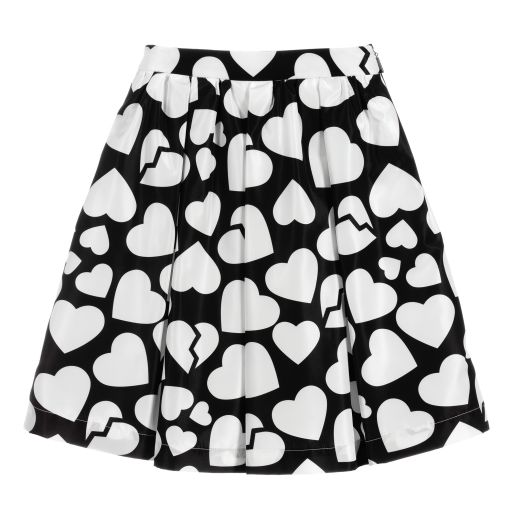 MSGM-Black & White Hearts Skirt | Childrensalon Outlet