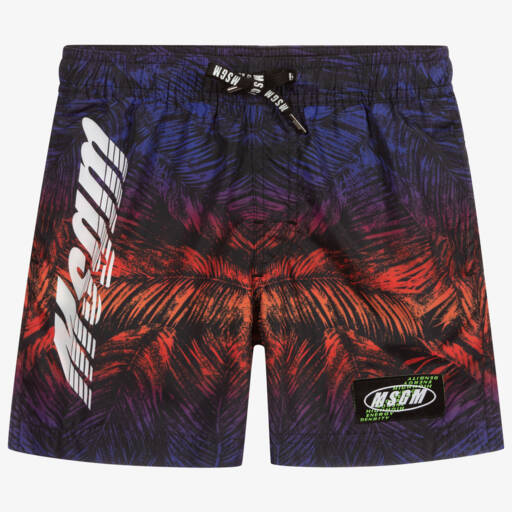 MSGM-Blue & Orange Logo Swim Shorts | Childrensalon Outlet