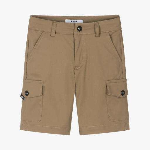 MSGM-Beige Baumwoll-Cargo-Shorts (J) | Childrensalon Outlet