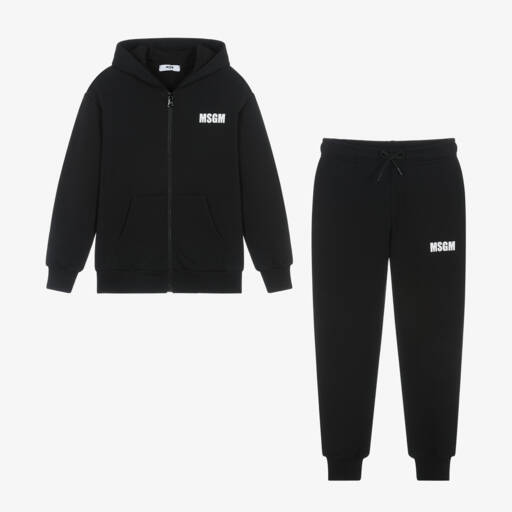 MSGM-Boys Black Hooded Zip Tracksuit | Childrensalon Outlet