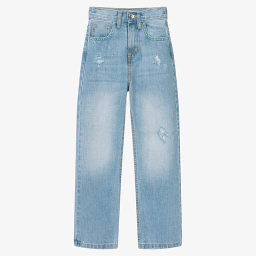 MSGM-Boys Blue Washed Denim Jeans | Childrensalon Outlet