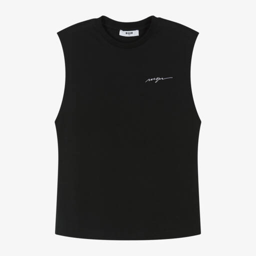 MSGM-Boys Charcoal Cotton Tank Top | Childrensalon Outlet