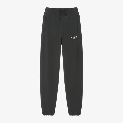 MSGM-بنطلون رياضي قطن لون أسود مغسول | Childrensalon Outlet