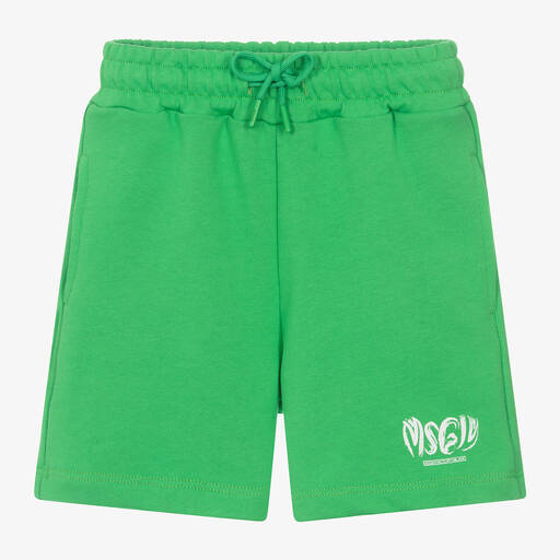 MSGM-Boys Green Cotton Jersey Shorts | Childrensalon Outlet