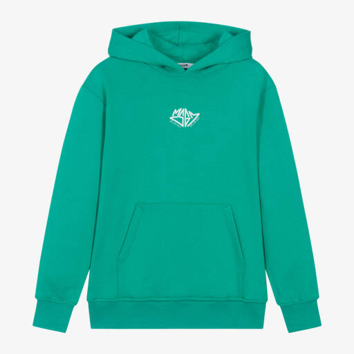 MSGM-Boys Vibrant Green Hooded Sweatshirt | Childrensalon Outlet