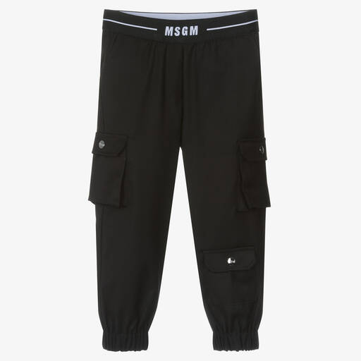 MSGM-Girls Black Cargo Trousers | Childrensalon Outlet