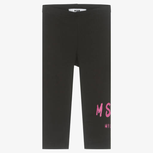 MSGM-Girls Black Cotton Leggings | Childrensalon Outlet