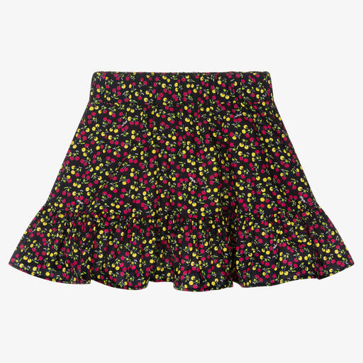 MSGM-Черная хлопковая юбка с микровишнями | Childrensalon Outlet