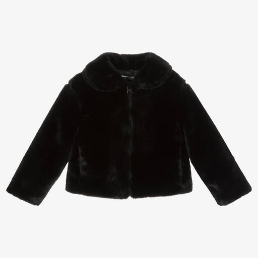 MSGM-Girls Black Faux Fur Jacket | Childrensalon Outlet