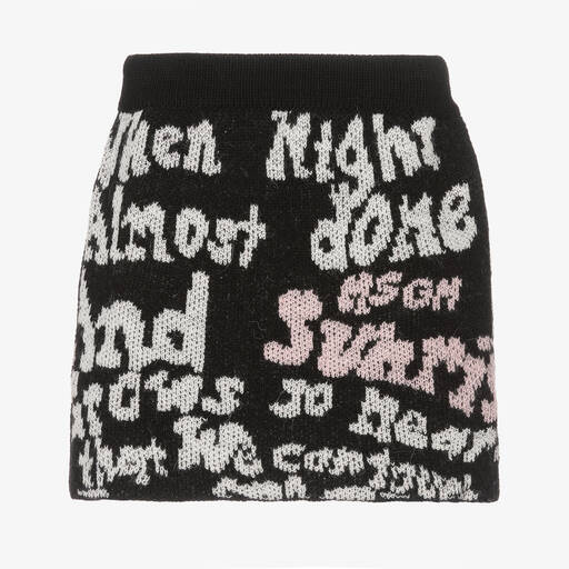 MSGM-Girls Black Knitted Skirt | Childrensalon Outlet