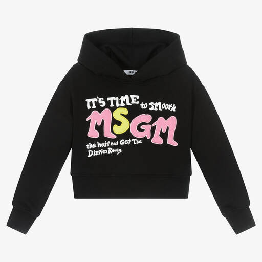 MSGM-Schwarzer Kapuzenpulli (M) | Childrensalon Outlet