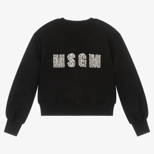 MSGM-Schwarzes Sweatshirt für Mädchen | Childrensalon Outlet