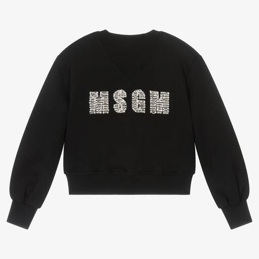 MSGM-Черный свитшот для девочек | Childrensalon Outlet