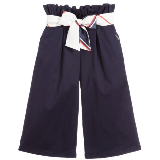 MSGM-Girls Blue Cotton Culottes | Childrensalon Outlet