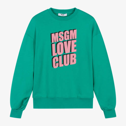 MSGM-سويتشيرت قطن لون أخضر للبنات | Childrensalon Outlet