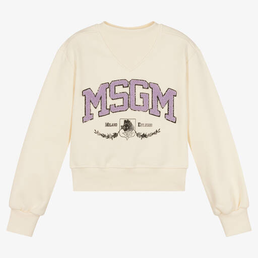 MSGM-Girls Logo Varsity Sweatshirt | Childrensalon Outlet