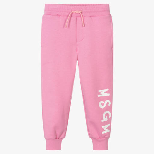 MSGM-Girls Pink Cotton Joggers | Childrensalon Outlet