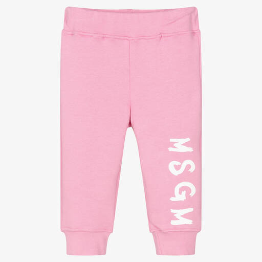 MSGM-Girls Pink Cotton Joggers | Childrensalon Outlet