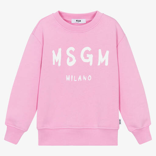 MSGM-Girls Pink Cotton Sweatshirt | Childrensalon Outlet