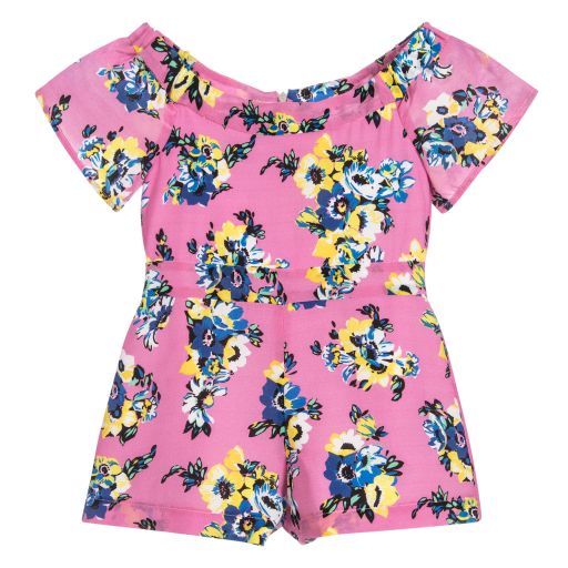 MSGM-Girls Pink Silk Playsuit | Childrensalon Outlet