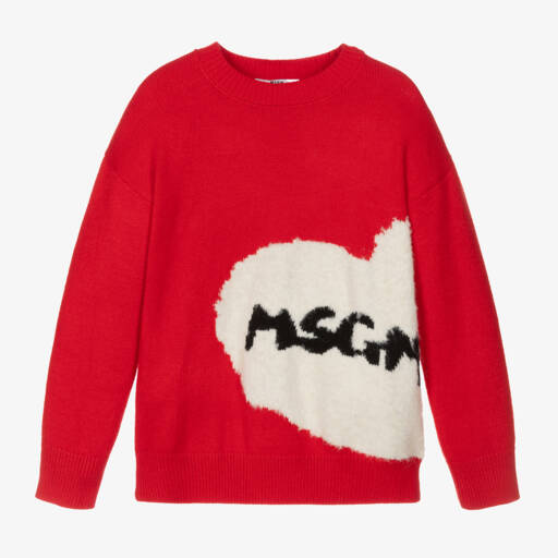 MSGM-Girls Scarlet Heart Jumper | Childrensalon Outlet