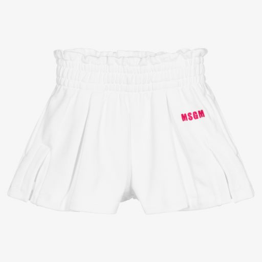 MSGM-Белые хлопковые шорты для девочек | Childrensalon Outlet