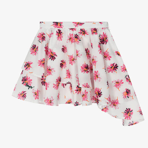 MSGM-Girls White & Pink Flower Skirt | Childrensalon Outlet
