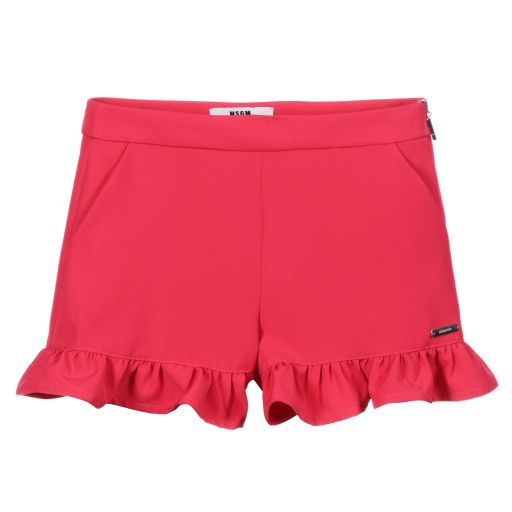 MSGM-Pink Ruffle Shorts | Childrensalon Outlet