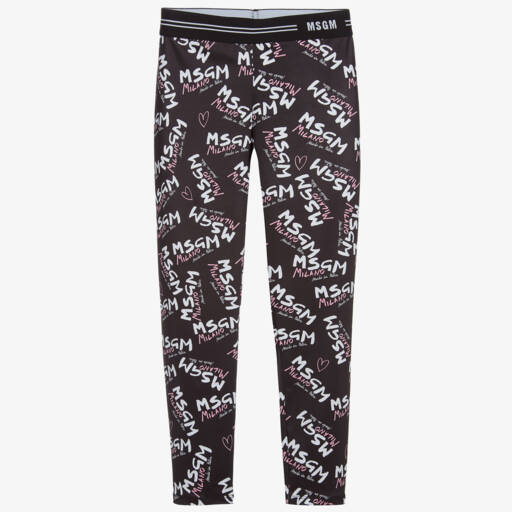 MSGM-Черные легинсы с логотипом для подростков | Childrensalon Outlet