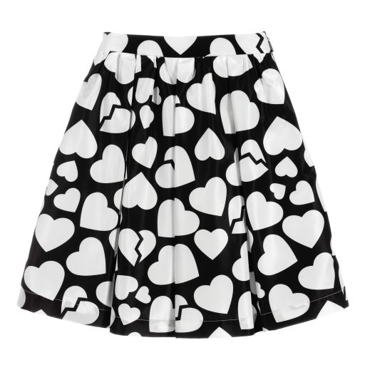 MSGM-Teen Black & White Heart Skirt | Childrensalon Outlet