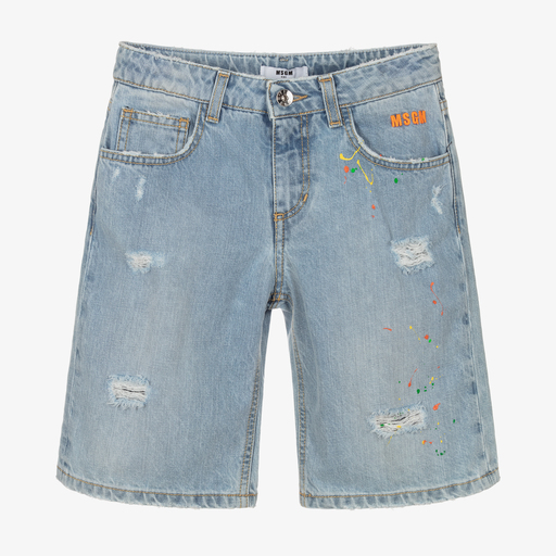 MSGM-Голубые джинсовые шорты-бермуды для подростков | Childrensalon Outlet