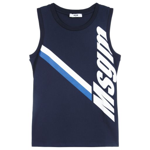 MSGM-Синяя майка с логотипом для подростков | Childrensalon Outlet