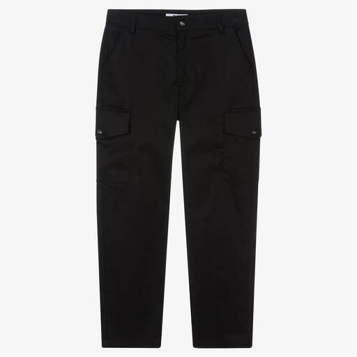 MSGM-Schwarze Teen Baumwoll-Cargohose | Childrensalon Outlet