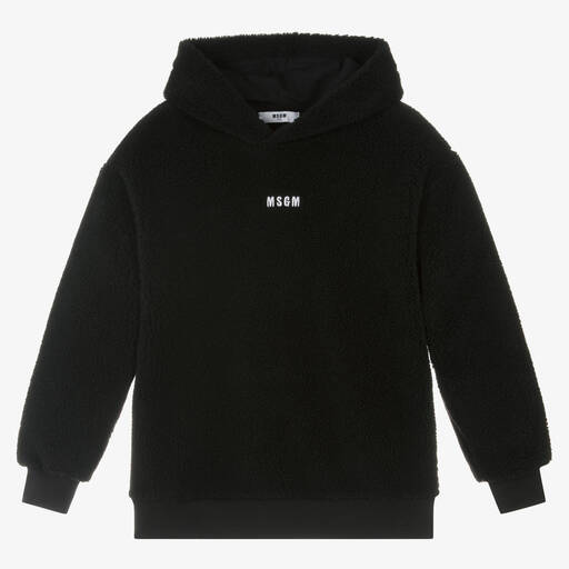 MSGM-Черная флисовая худи для мальчиков-подростков | Childrensalon Outlet