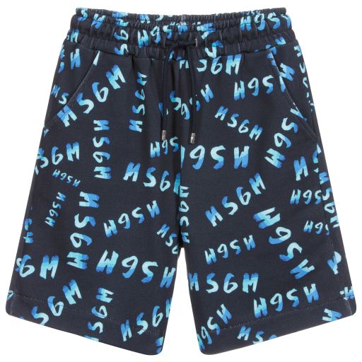 MSGM-Short bleu à logo Ado | Childrensalon Outlet