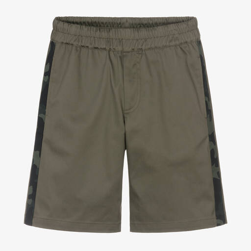 MSGM-Teen Boys Khaki Green Shorts | Childrensalon Outlet