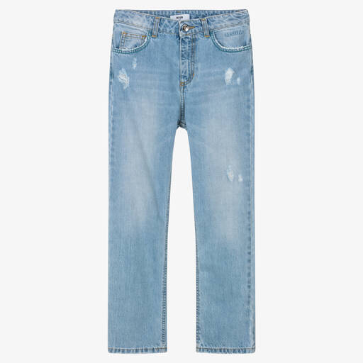 MSGM-Teen Boys  Light Blue Cotton Denim Jeans | Childrensalon Outlet