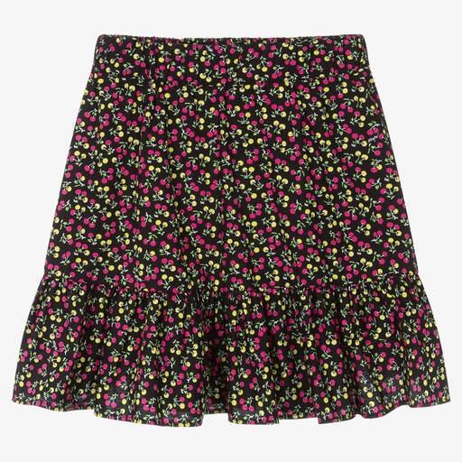 MSGM-Teen Girls Black Cotton Micro Cherry Skirt | Childrensalon Outlet