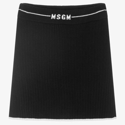 MSGM-Teen Girls Black Knitted Skirt | Childrensalon Outlet