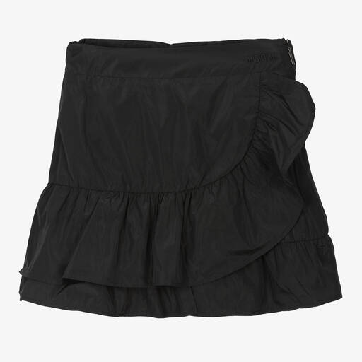 MSGM-Teen Girls Black Ruffle Taffeta Skirt | Childrensalon Outlet