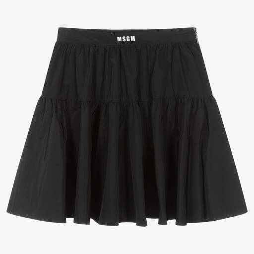 MSGM-Teen Girls Black Taffeta Skirt | Childrensalon Outlet