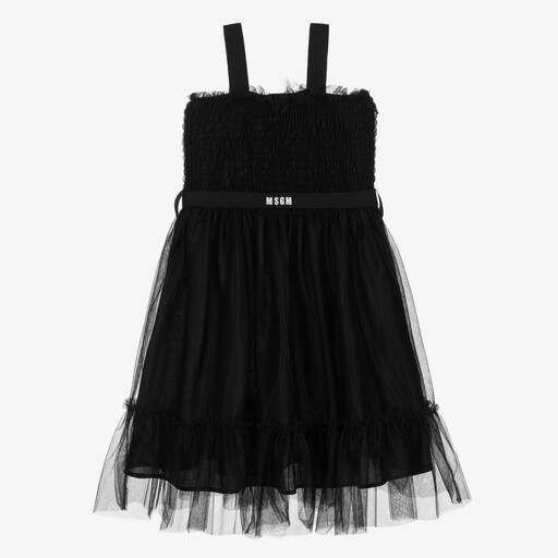 MSGM-فستان تول لون أسود للمراهقات | Childrensalon Outlet